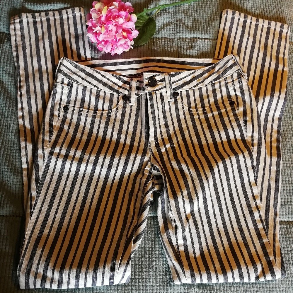 Tory Burch striped skinny jeans